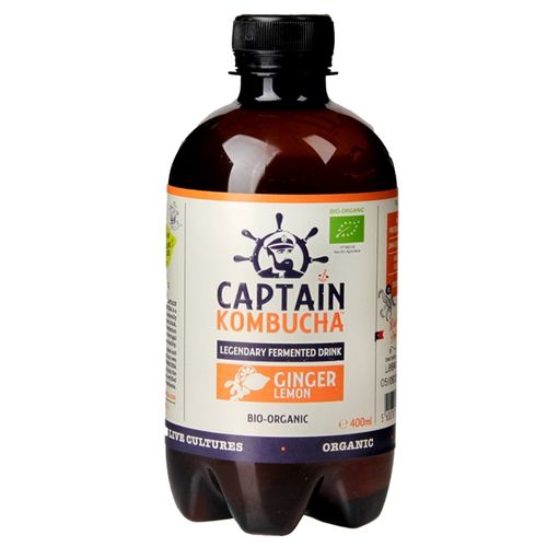 Captain Kombucha ginger - lemon BIO 0,4 l