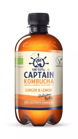 Captain Kombucha ginger - lemon BIO 0,4 l