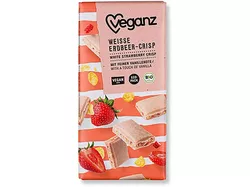 Veganz Bílá čokoláda s jahodami a křupinkami BIO 80 g