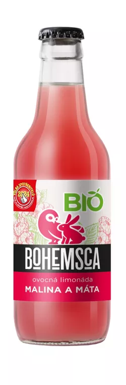 Bohemsca Zahradní limonáda malina a máta BIO 330 ml