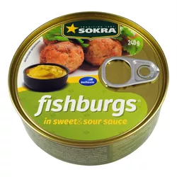 Sokra FISHBURGS Pečenáče v sladkokyselé omáčce 240 g