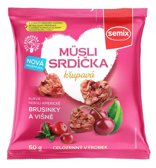 Müsli srdíčka s klikvou a višněmi 50 g