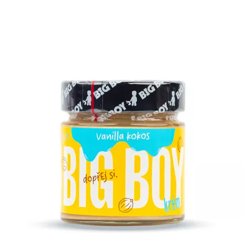 BIG BOY Vanilla - Kokos - Jemný kešu krém s kokosem a bio bílou čokoládou s kousky vanilky 250g