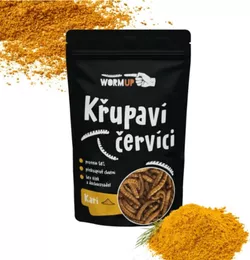 WormUP Křupaví červíci s kari 80 g