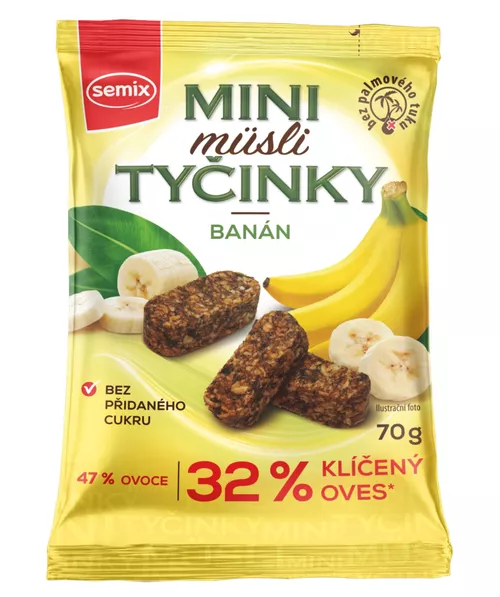 Mini müsli tyčinky s banány bez lepku 70 g