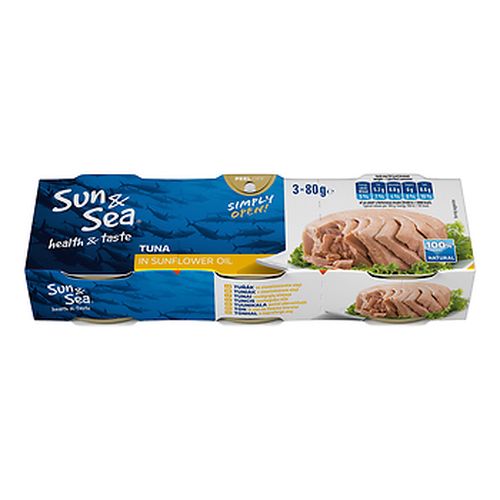 Sun & Sea Tuňák ve slunečnicovém oleji 3x80 g