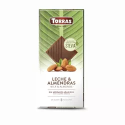 Torras Mléčná čokoláda se sladidlem a mandlemi 125 g