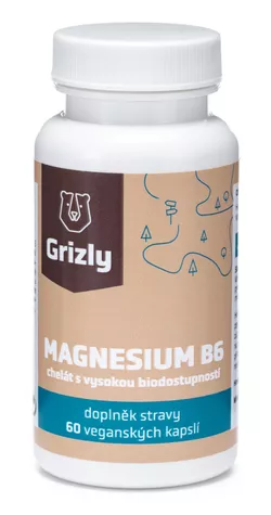 GRIZLY Magnesium B6 bisglycinát 60 tablet