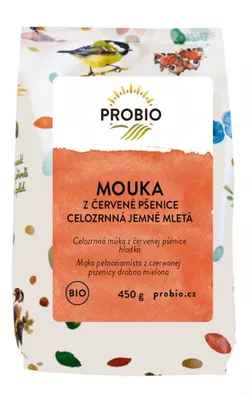 PROBIO Mouka z červené pšenice celozrnná 450 g