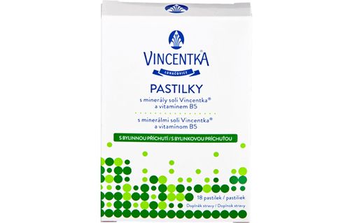 VINCENTKA pastilky bylinné 18 tablet