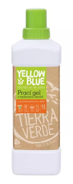 Yellow & Blue Prací gel z mýdlových ořechů s pomerančovou silicí (láhev) 1 l