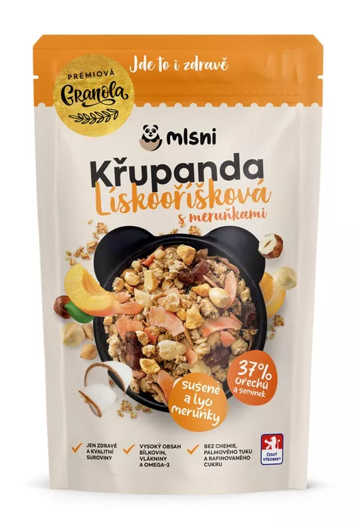 Prémiová granola Křupanda Lískooříšková s meruňkami 400 g