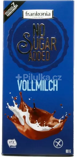 Frakonia No sugar added mléčná čokoláda 80 g