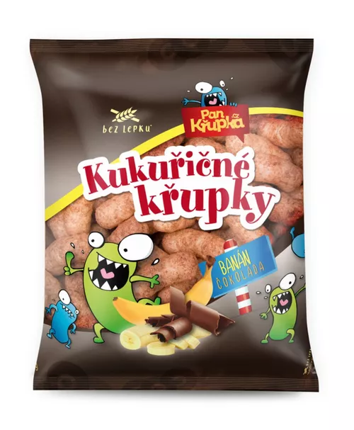 Křupky kukuřičné banánové s čokoládou 90 g