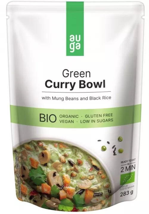 Green curry bowl – se zeleným kari kořením, fazolemi mungo a černou rýží BIO 283 g