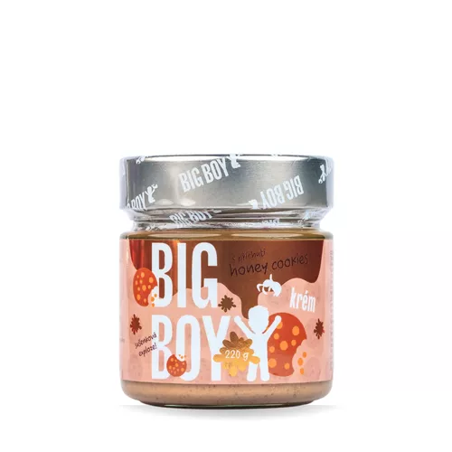 BIG BOY Honey Cookies - Krém z arašídů, vlašských ořechů a lískových ořechů s medem 220g