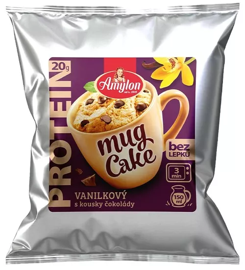 Proteinový mug cake vanilkový s kousky čokolády bezlepkový 60 g