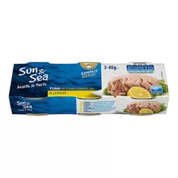 Sun & Sea Tuňák ve slunečnicovém oleji s citronem 3x80 g