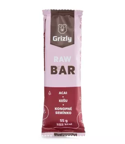 GRIZLY RAW Bar acai-kešu-konopné semínko 55 g