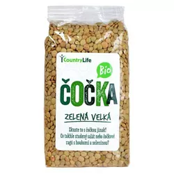 Country Life Čočka zelená velká BIO 500 g