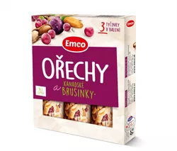 Emco Tyčinka Ořechy a brusinka 3x35 g